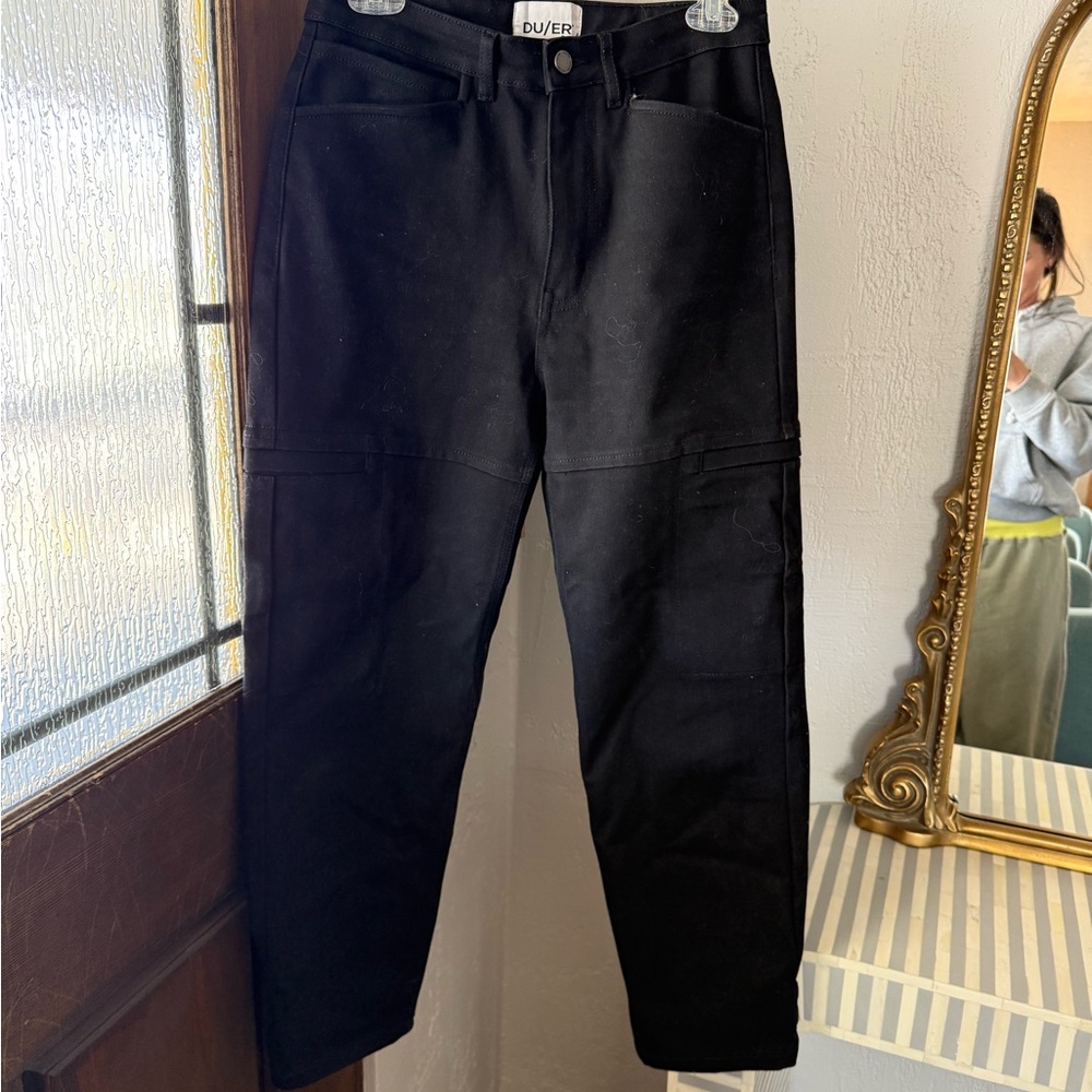 DU/ER All-Weather Denim High Rise Barrel Pant - Black